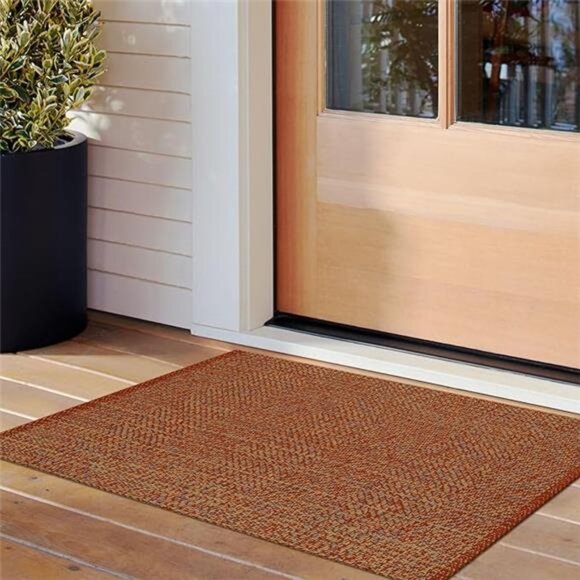 Small Bathroom Rug, 2' x 3' Washable Woven Entryway Rug Low Profile - Picture 8 of 16